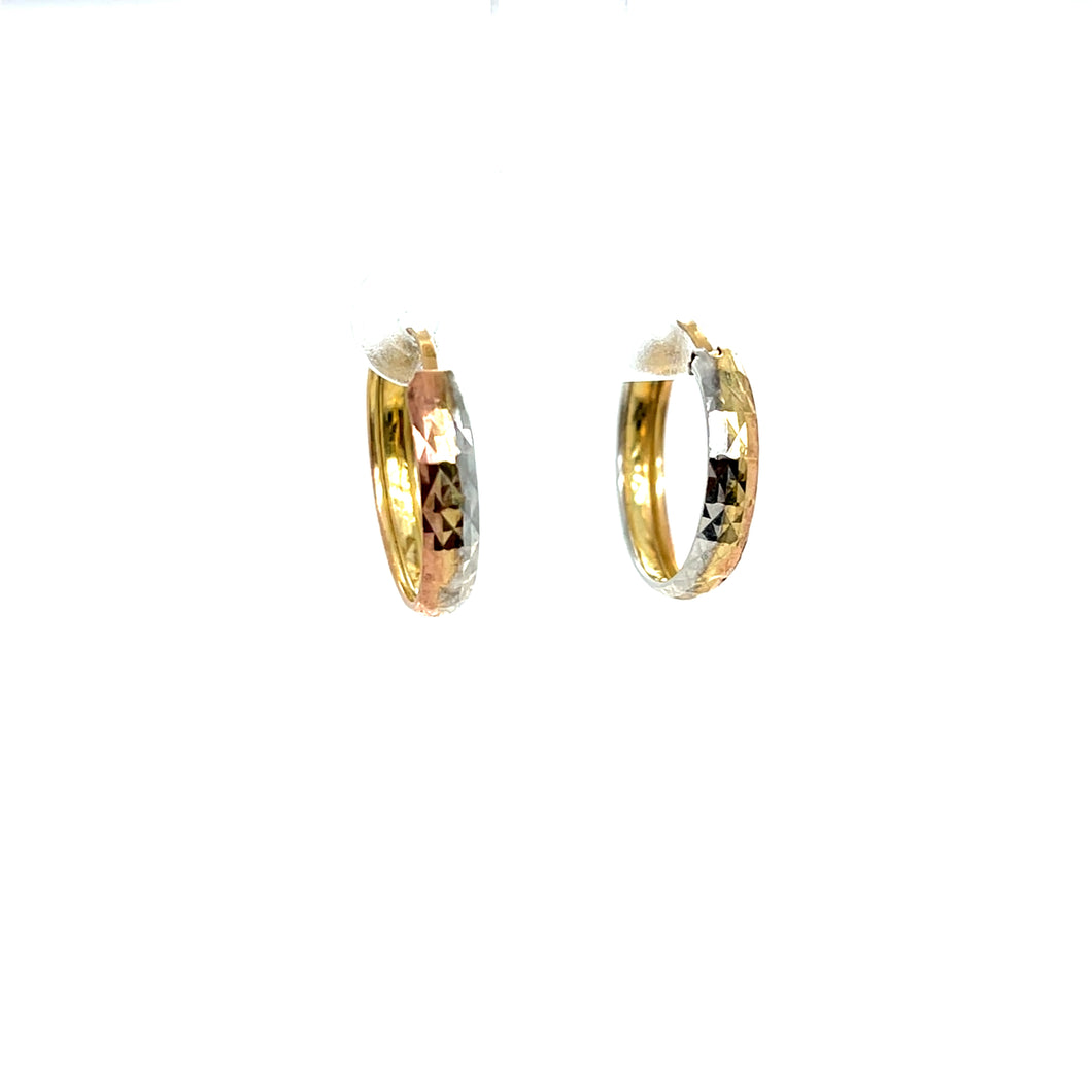 10k Tri Gold Star Hoops