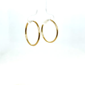 14k Gold One Tone Hoops