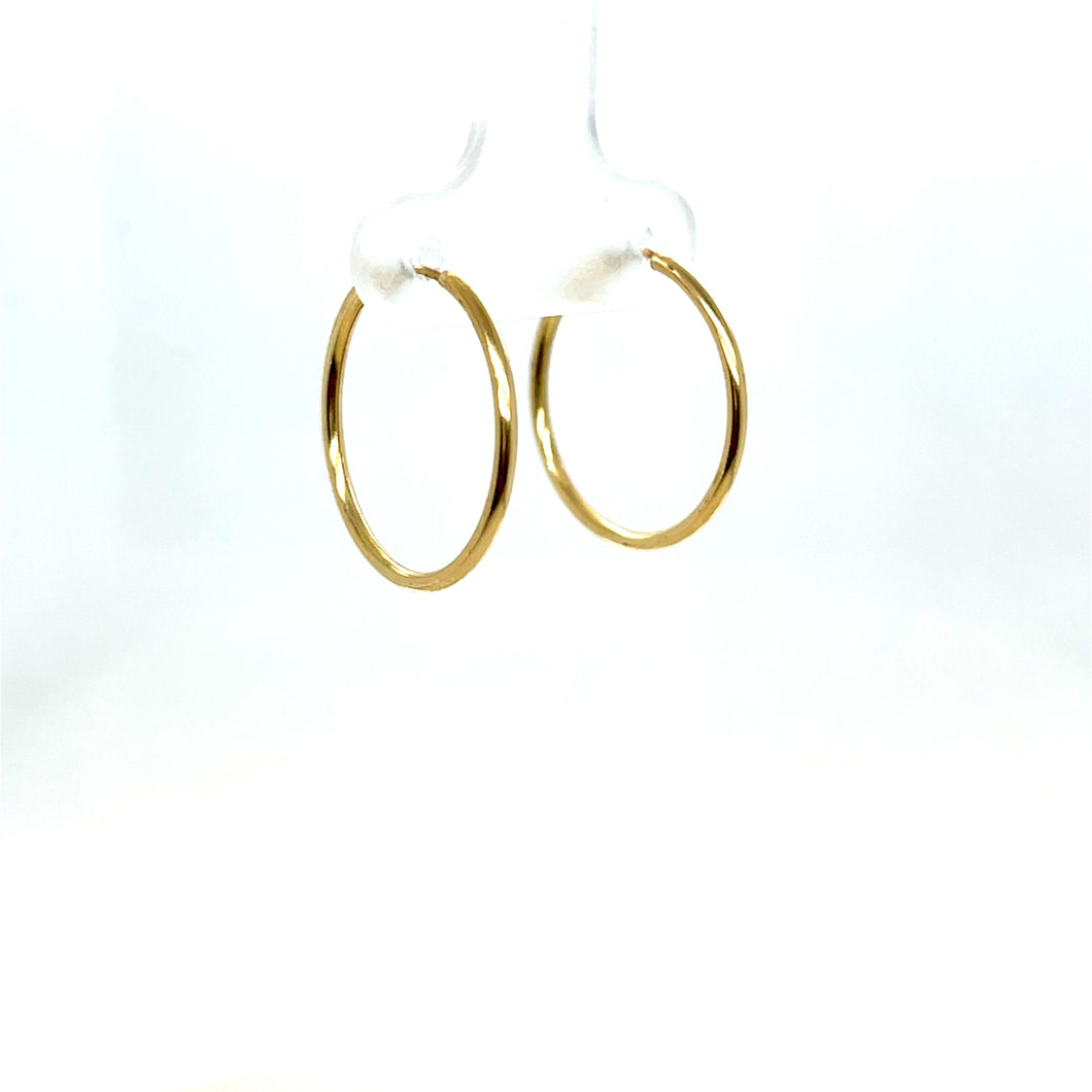 14k Gold One Tone Hoops