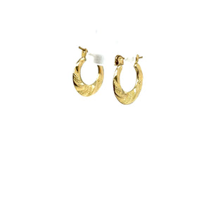 10k Gold Line Cut Hoops