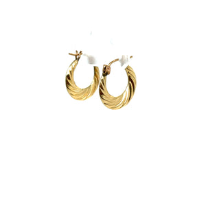 10k Gold Line Cut Hoops