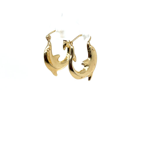 10K Gold Dolphin Earrings