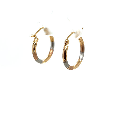 10k Tri Gold Small Hoops