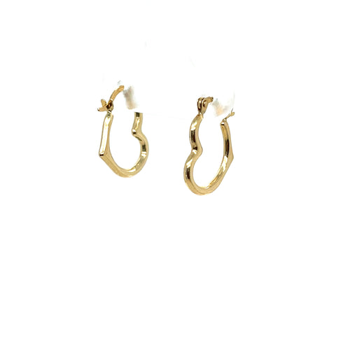 10k Gold Heart Huggies