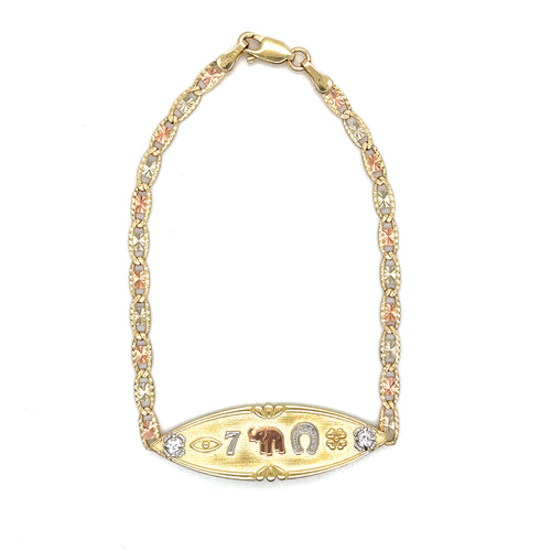 10k Gold GoodLuck Symbols Valentino Bracelet