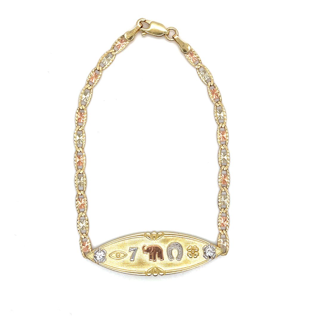 10k Gold GoodLuck Symbols Valentino Bracelet