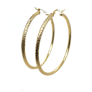 10k Gold Lines Cut Hoops