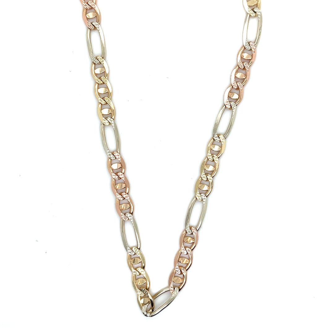 10k Tri Gold Marinero Link Chain