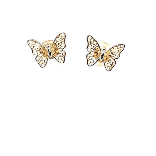 14k Gold Butterfly Earrings