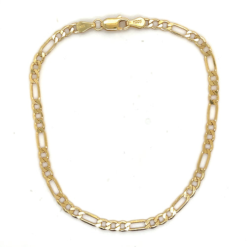10K Gold Figaro Link Bracelet