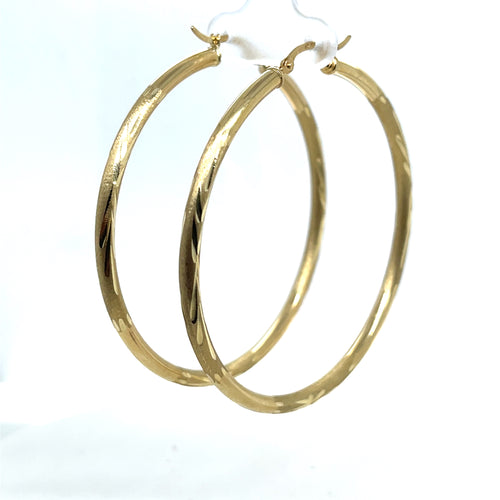 10k Gold Stars Cut Hoops