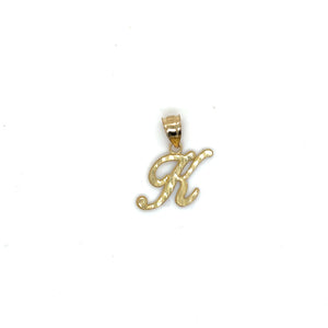 10k Gold Cursive Letter Pendant