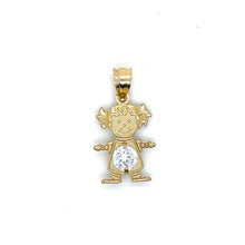 Load image into Gallery viewer, 10k Gold Girl Stone Pendant