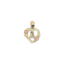 Load image into Gallery viewer, 10k Gold Heart Letter Pendant