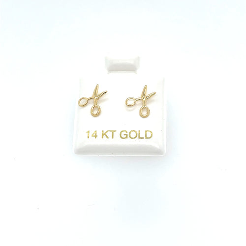14k Gold Scissors Studs