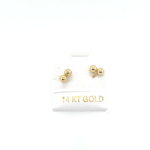 14k Gold Double Ball Studs