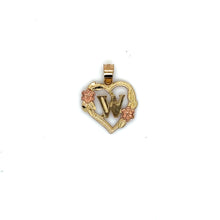Load image into Gallery viewer, 10k Gold Heart Letter Pendant