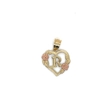 Load image into Gallery viewer, 10k Gold Heart Letter Pendant