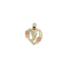 Load image into Gallery viewer, 10k Gold Heart Letter Pendant