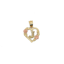 Load image into Gallery viewer, 10k Gold Heart Letter Pendant