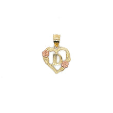 Load image into Gallery viewer, 10k Gold Heart Letter Pendant