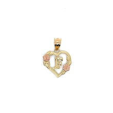 Load image into Gallery viewer, 10k Gold Heart Letter Pendant
