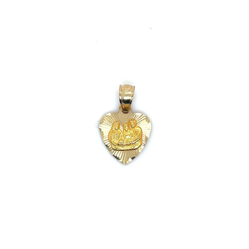 10k Gold Baptism Heart Pendant
