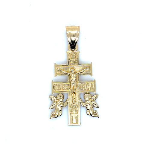 10k Gold Caravaca Cross Pendant
