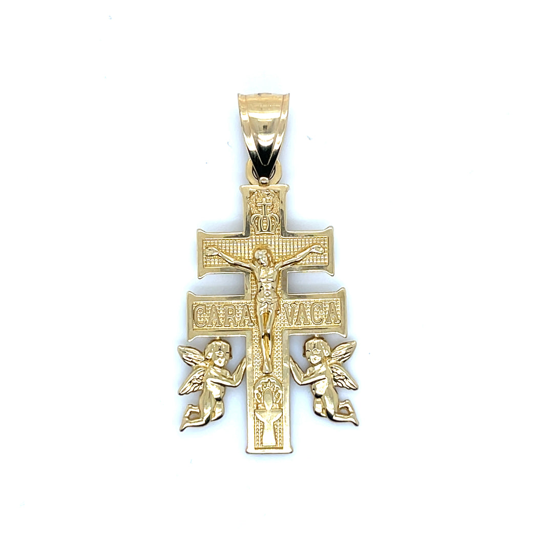10k Gold Caravaca Cross Pendant