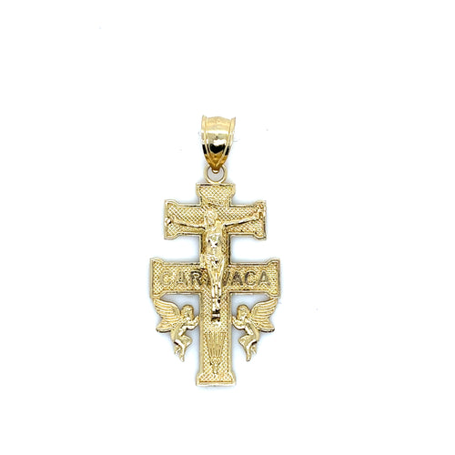 10k Gold Caravaca Cross Pendant