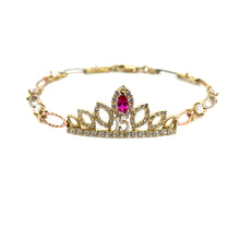 Load image into Gallery viewer, 10K Tri Gold &quot;15 years&quot; Crown Valentino Link Bracelet