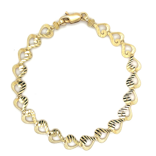 10K Gold Heart Bracelet