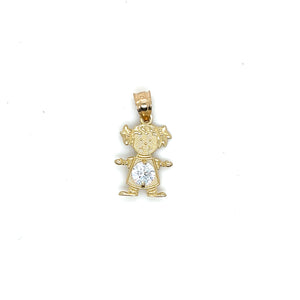 10k Gold Girl BirthStone Pendant
