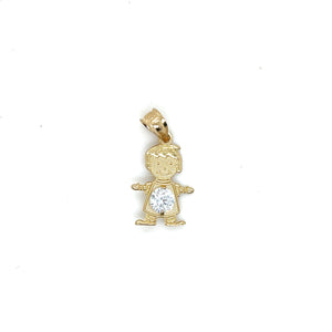 10k Gold Boy BirthStone Pendant