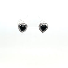 Load image into Gallery viewer, Aretes Corazon Cz Negro