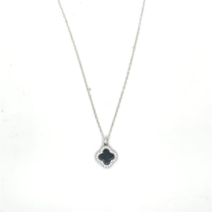 Sterling Silver Black VCA Necklace