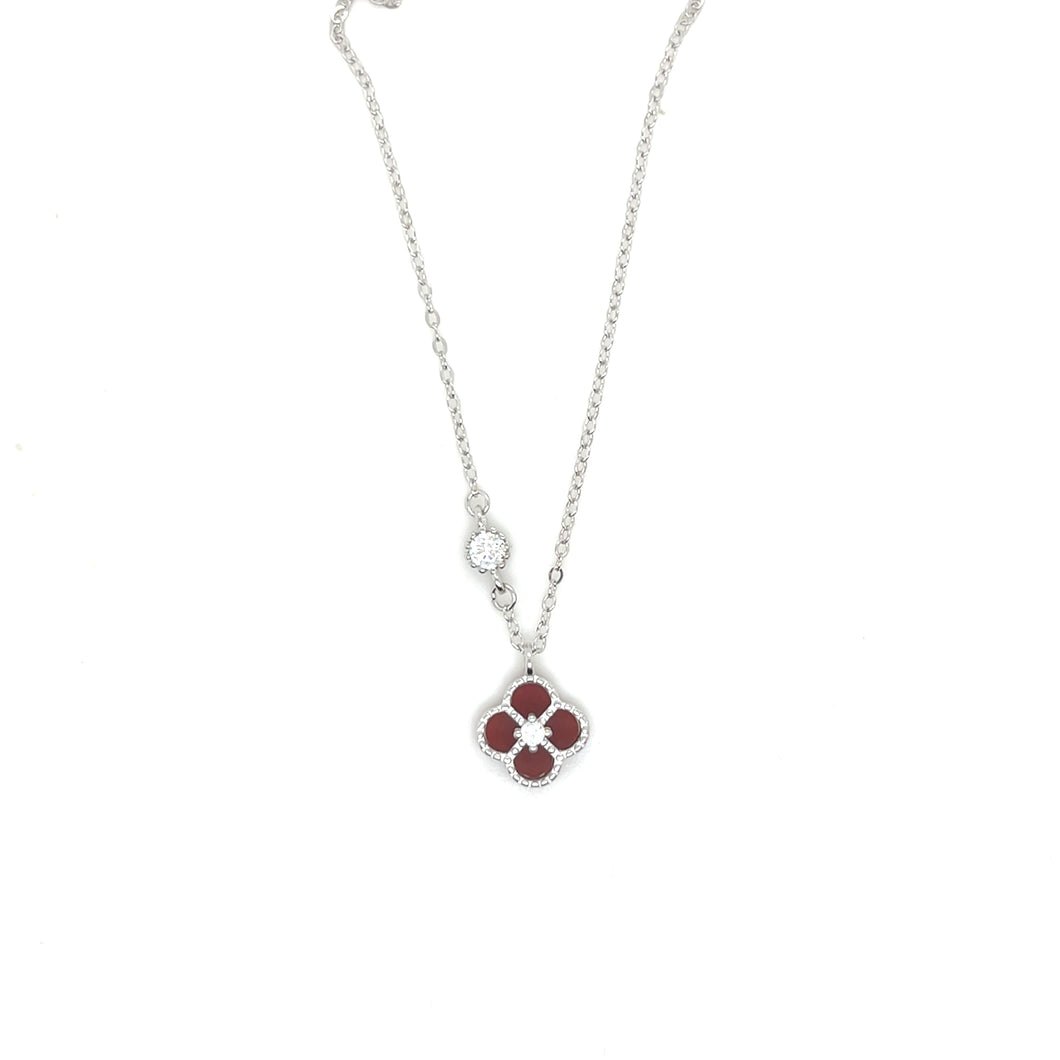 Sterling Silver Red VCA Necklace