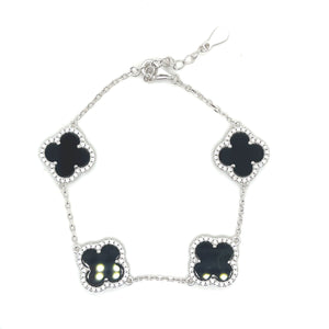 Sterling Silver Black VCA Bracelet