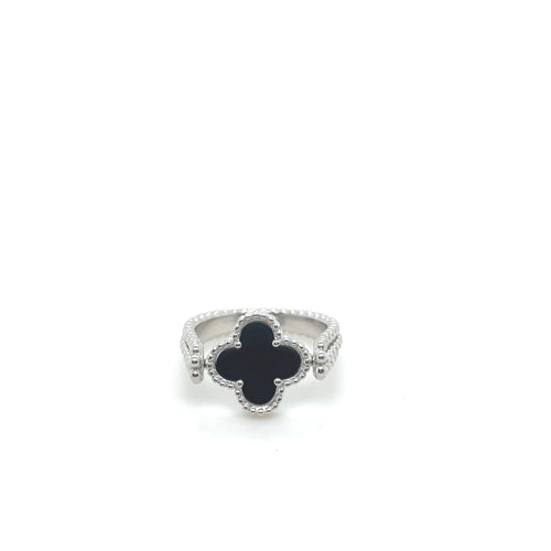 Sterling Silver Black VCA Ring