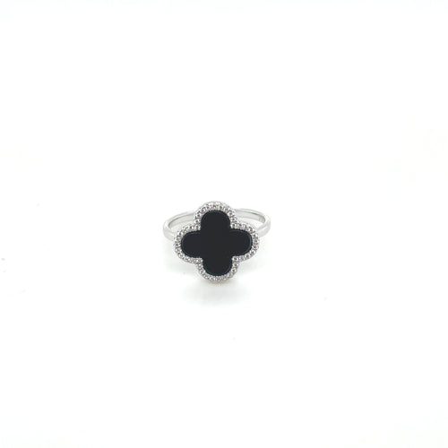 Sterling Silver Black VCA Ring