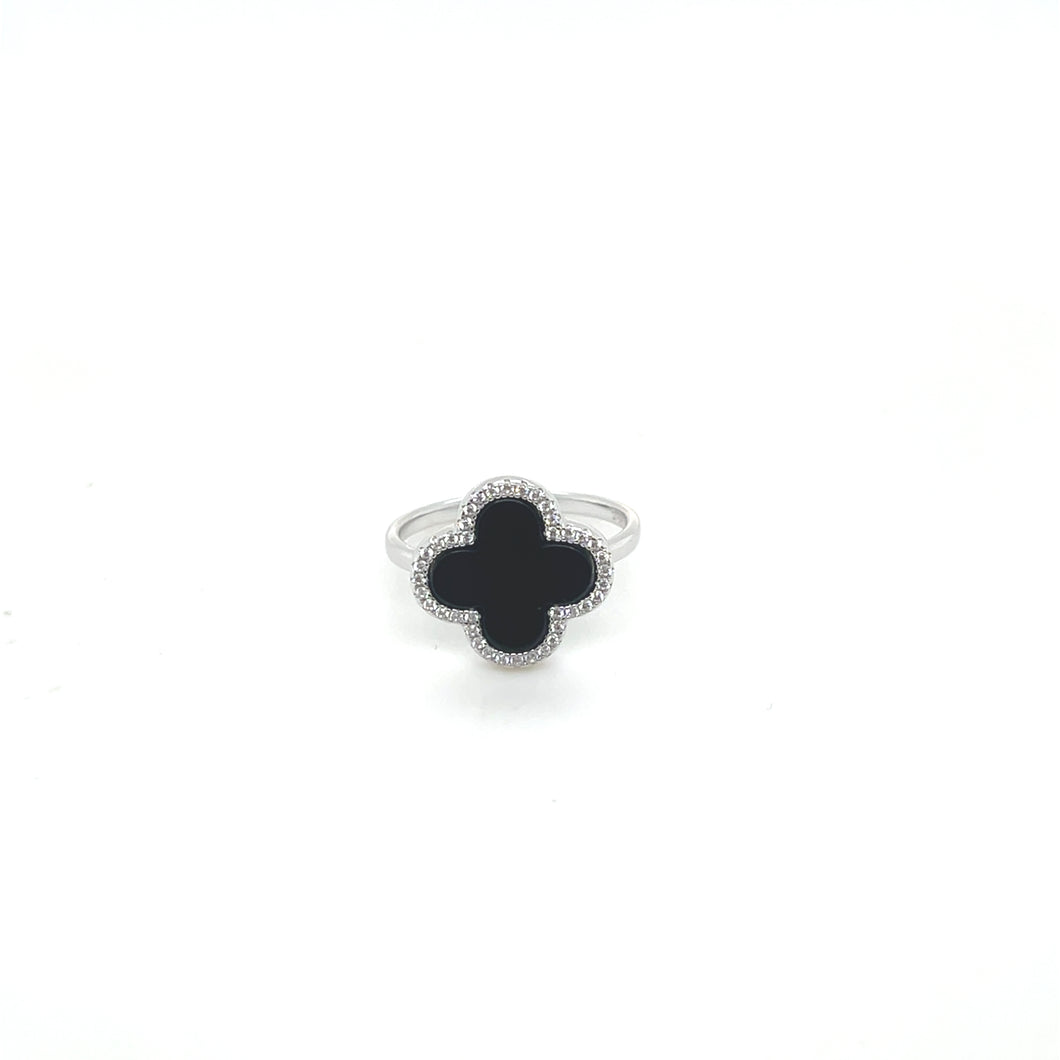 Sterling Silver Black VCA Ring