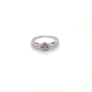 Sterling Silver Pink Cz VCA Ring