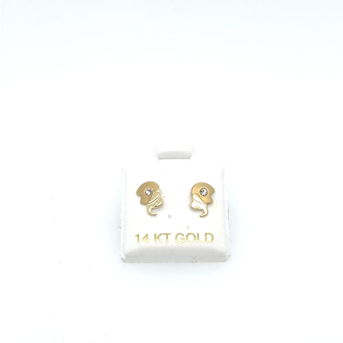 14k Gold Elephant Studs