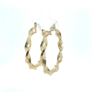 10k Gold Swirls Hoop Earrings