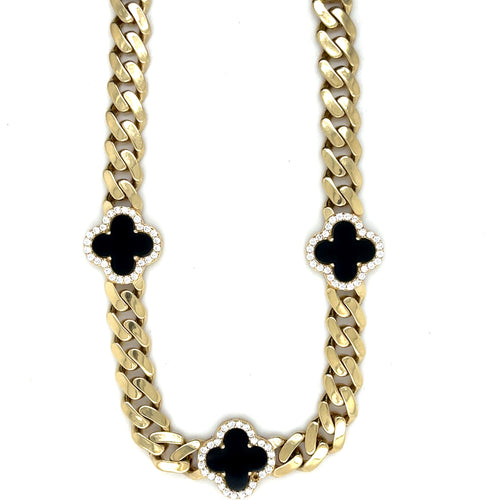 10k Gold Black Clover Chain