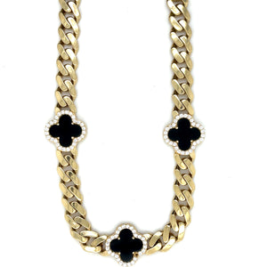 10k Gold Black Clover Chain