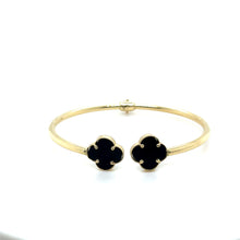 Load image into Gallery viewer, 14k Gold Black Clover Bracelet