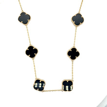 Load image into Gallery viewer, 14k Gold Black Clover Necklace
