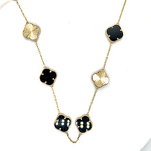 Load image into Gallery viewer, 14k Gold Black Clover Necklace