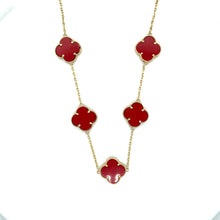 Load image into Gallery viewer, 14k Gold Red Clover Necklace